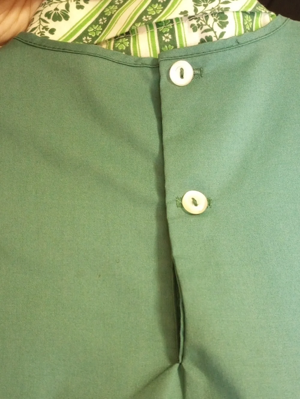 Sears Perma-Prest Green & White Vtg Pleated Irish Shamrock 2-Piece Dress, Sz 6X